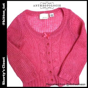 Like new! Sweet bright pink mohair blend cardigan